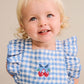 Huxbaby Dusty Blue Gingham Bow Playsuit