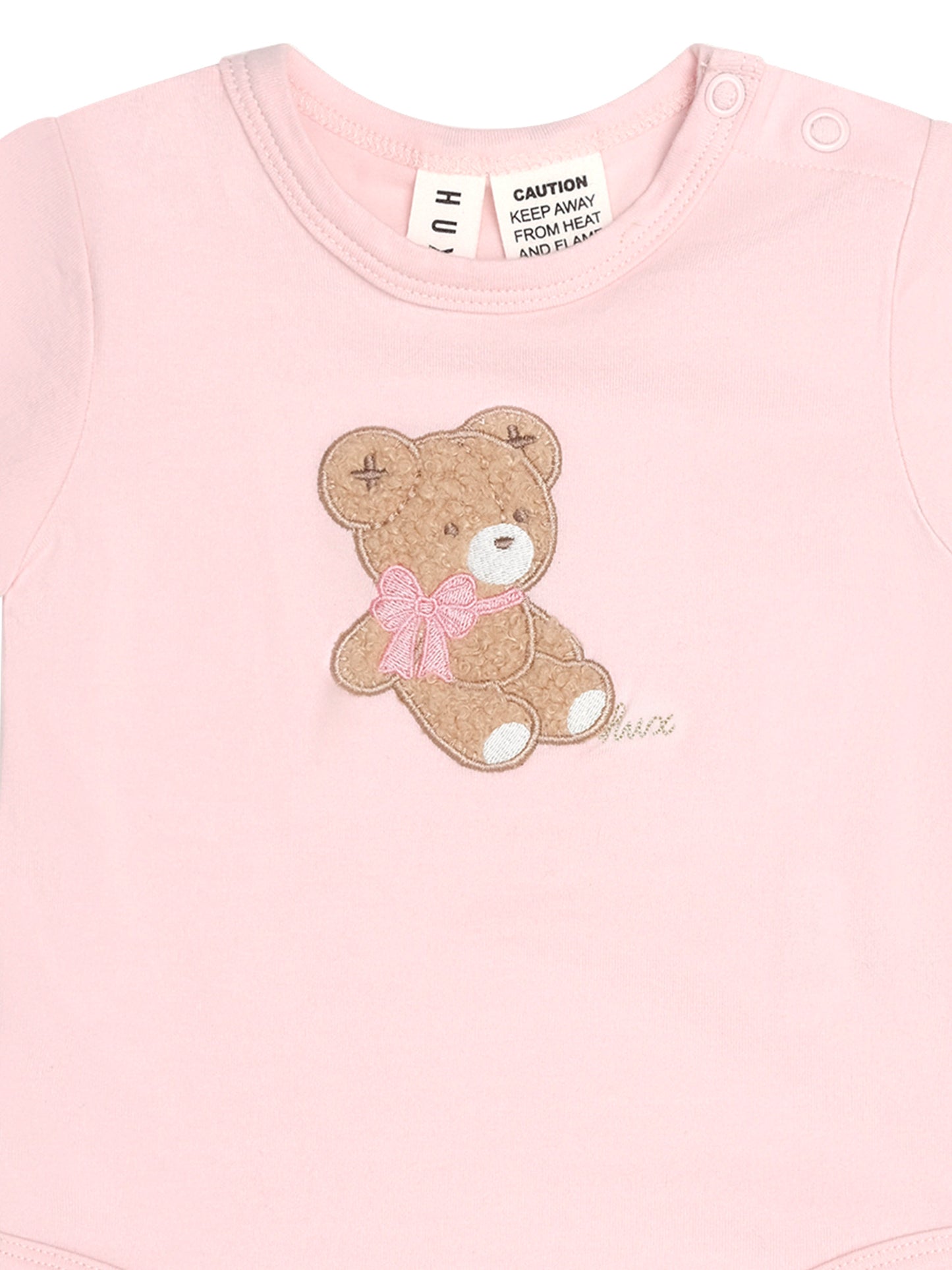 Huxbaby Bow Huxette Short Sleeve Bodysuit Baby Pink