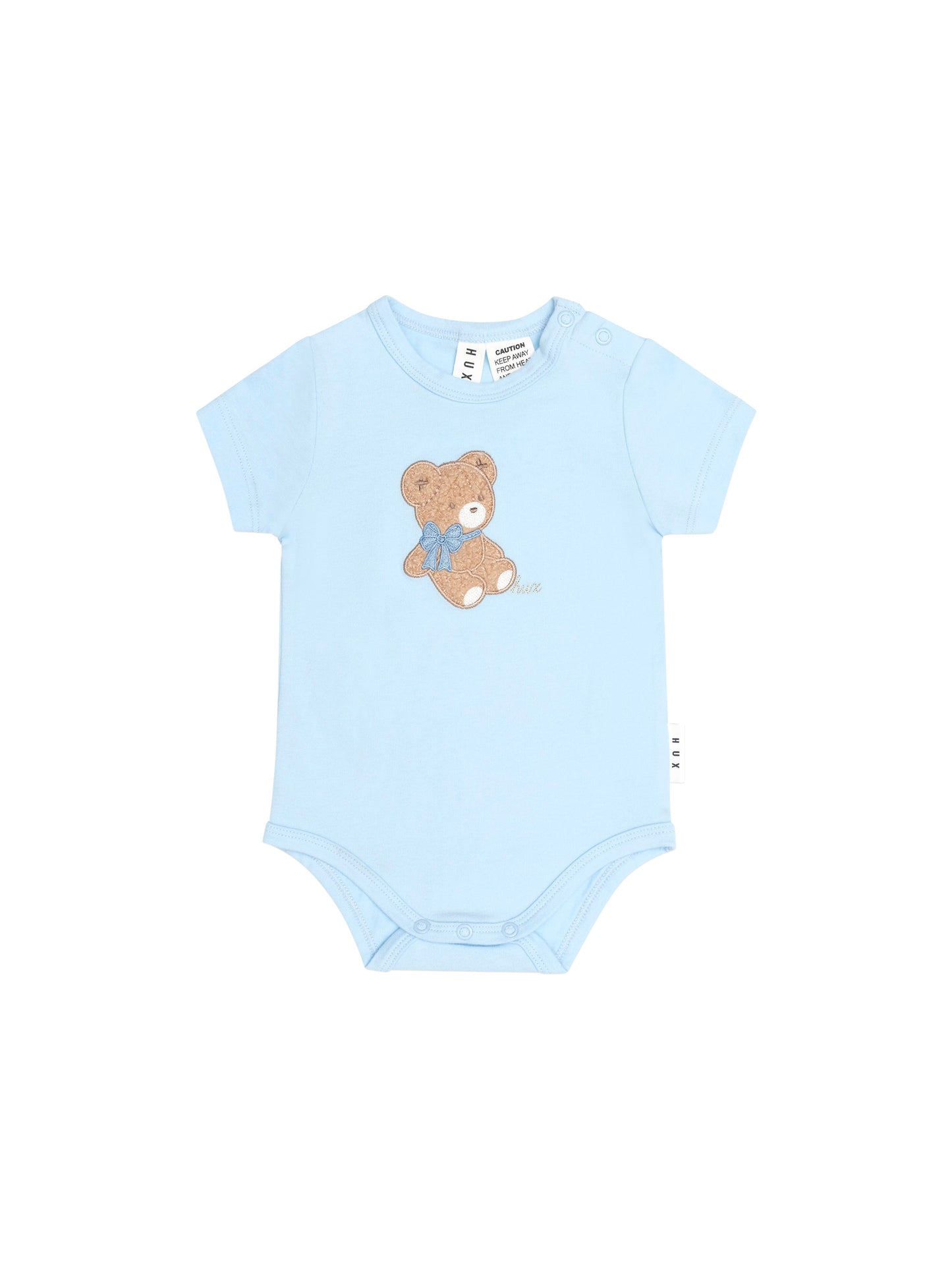 Huxbaby Bow Hux Short Sleeve Bodysuit Baby Blue