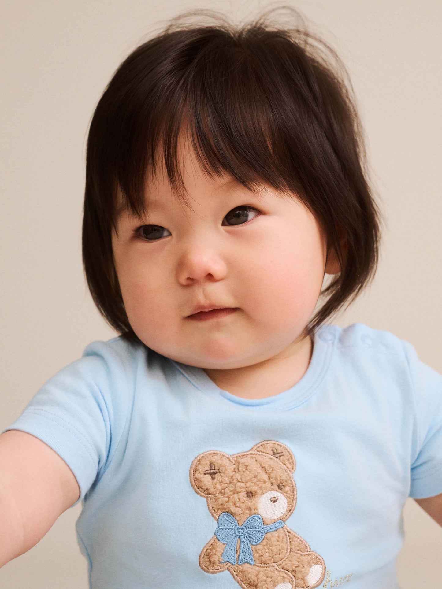 Huxbaby Bow Hux Short Sleeve Bodysuit Baby Blue