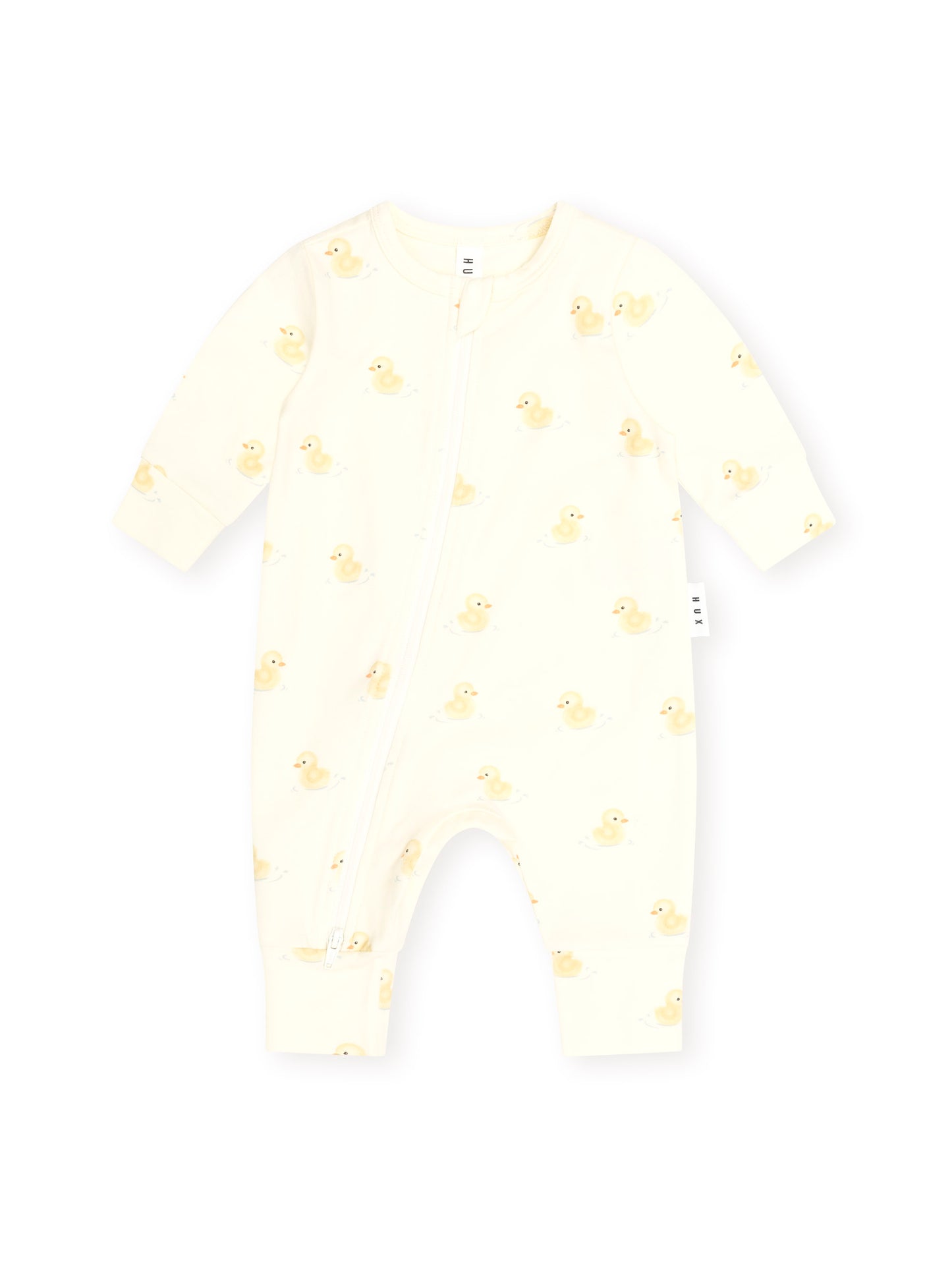 Huxbaby Rubber Ducky Zip Romper Butter