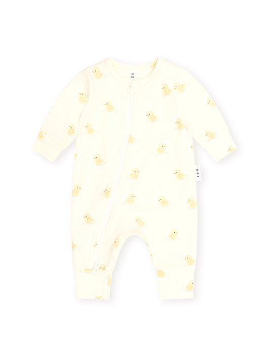 Huxbaby Rubber Ducky Zip Romper Butter