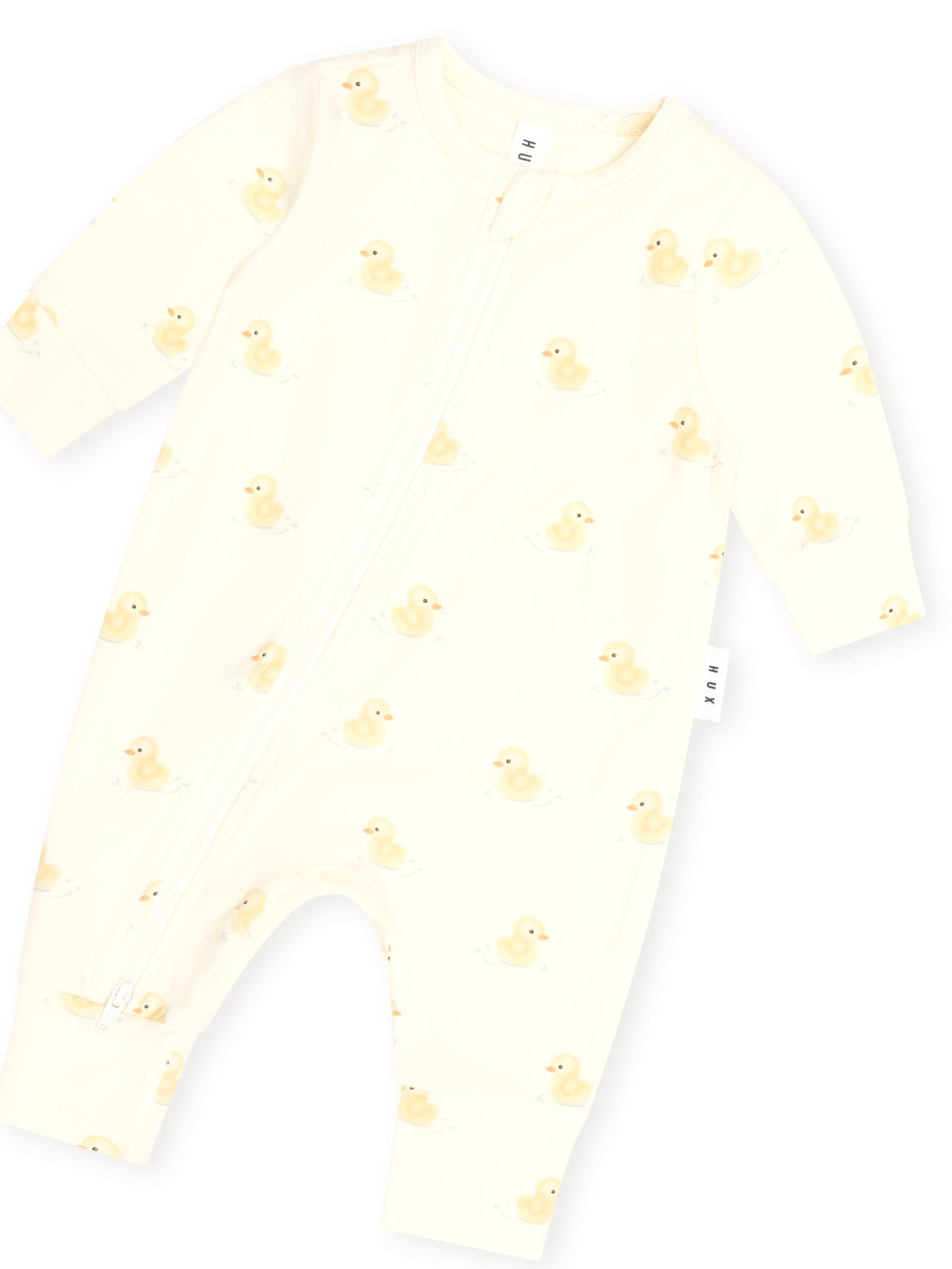 Huxbaby Rubber Ducky Zip Romper Butter