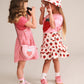 Huxbaby Strawberry Embroidery Stripe Pinafore