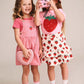Huxbaby Strawberry Embroidery Stripe Pinafore