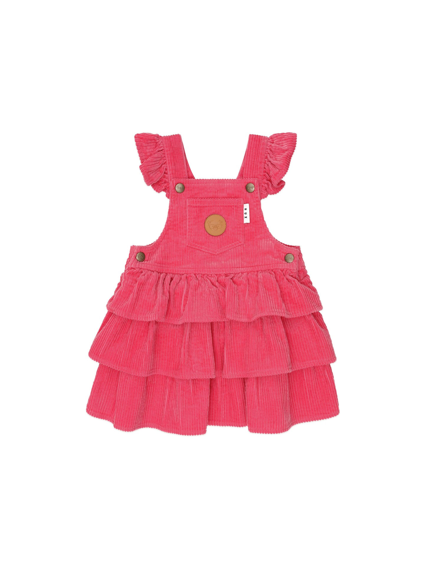 Huxbaby Classic Tiered Cord Pinafore Cherry