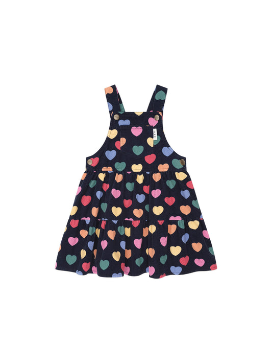 Huxbaby Multi Hearts Cord Pinafore