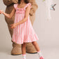 Huxbaby Floral Embroidery Stripe Dress Vintage Pink | Almond Milk