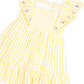 Huxbaby Flower Field Stripe Shirred Dress Golden | Almond Milk