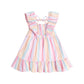 Huxbaby Rainbow Stripe Shirred Frill Dress
