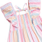 Huxbaby Rainbow Stripe Shirred Frill Dress