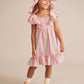 Huxbaby Rainbow Stripe Shirred Frill Dress