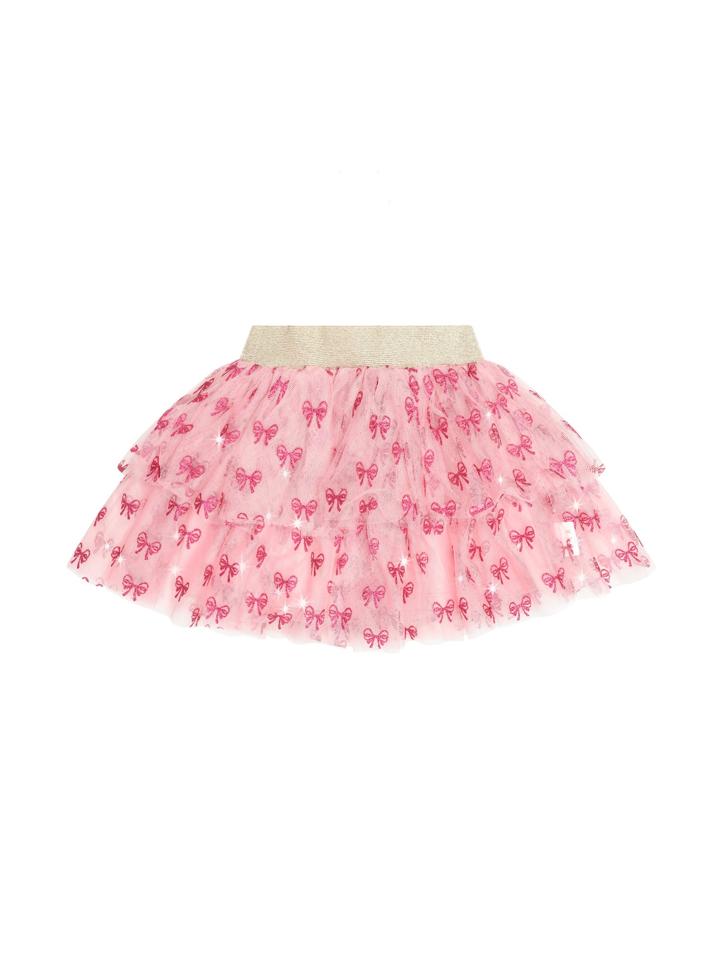 Huxbaby Glitter Bow Tiered Skirt Vintage Pink