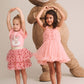 Huxbaby Glitter Bow Tiered Skirt Vintage Pink