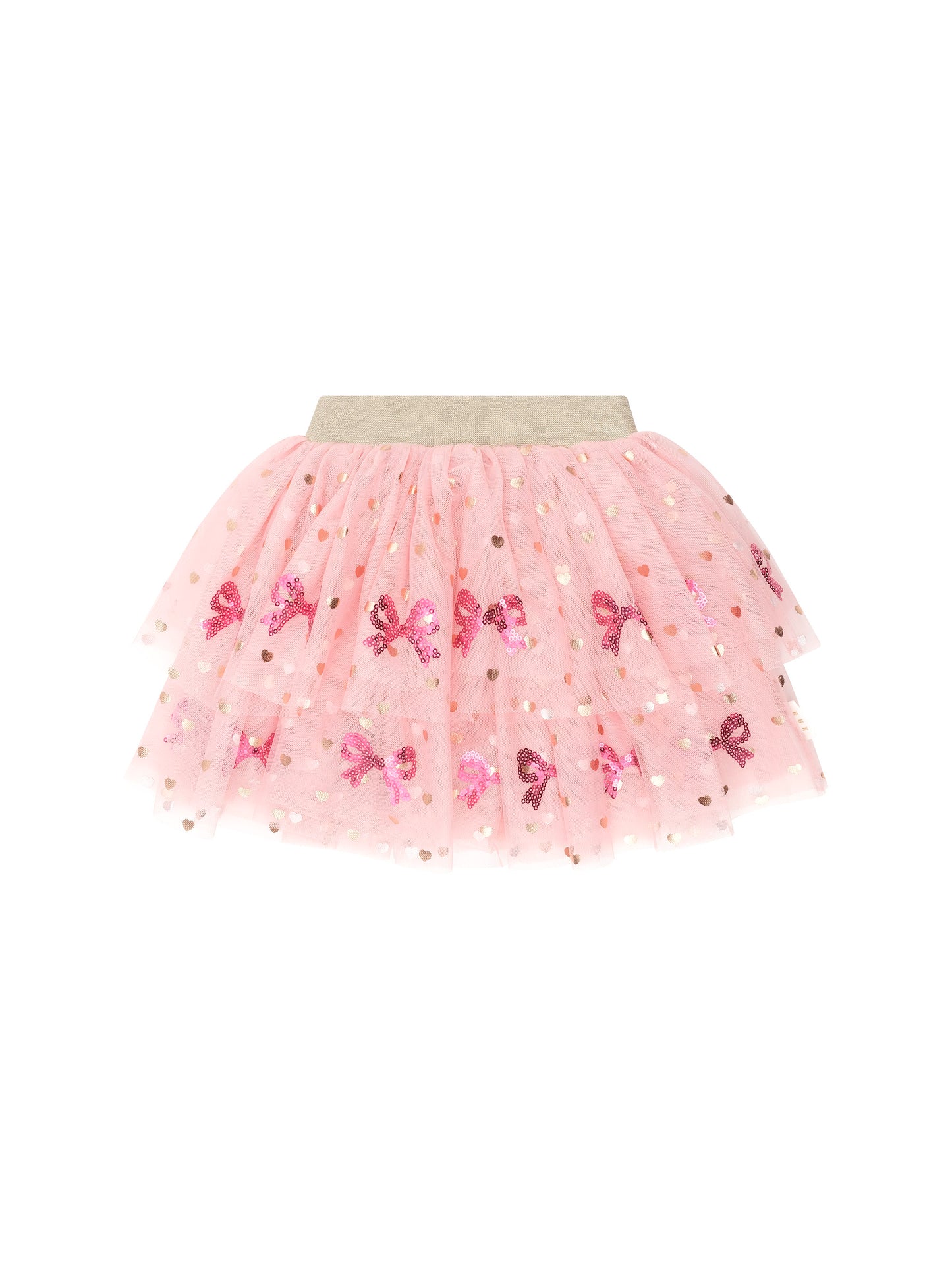 Huxbaby Sequin Bow Tiered Tulle Skirt