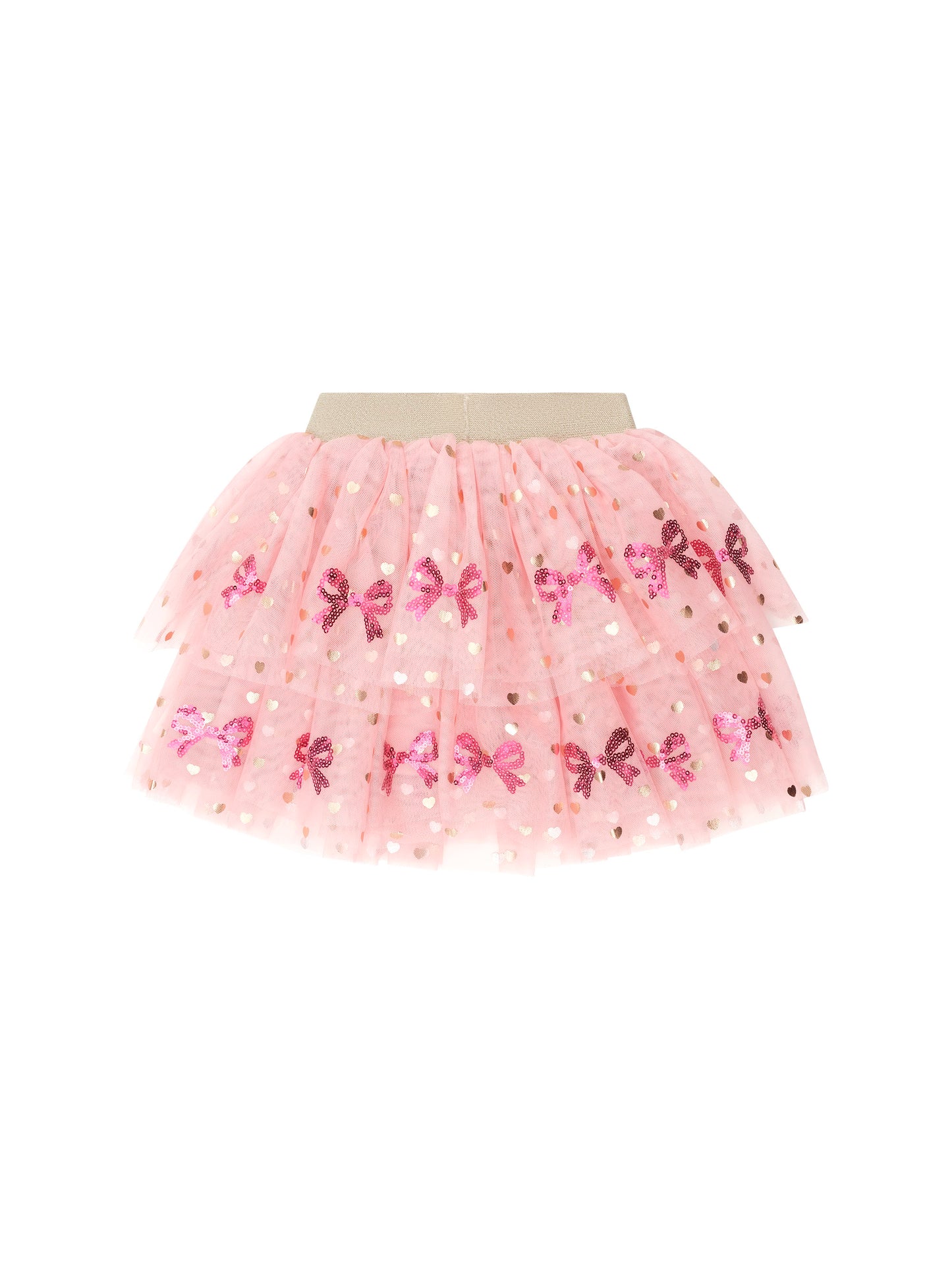 Huxbaby Sequin Bow Tiered Tulle Skirt