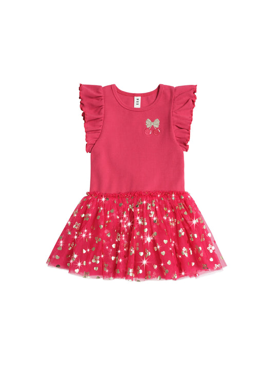 Huxbaby Golden Cherry Pie Rib Tulle Dress