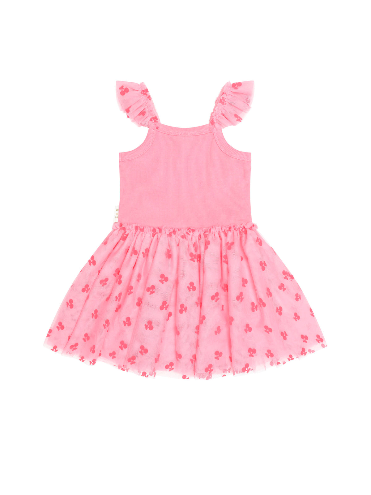 Huxbaby Tropical Fruit Embroidered Sleeveless Tulle Dress