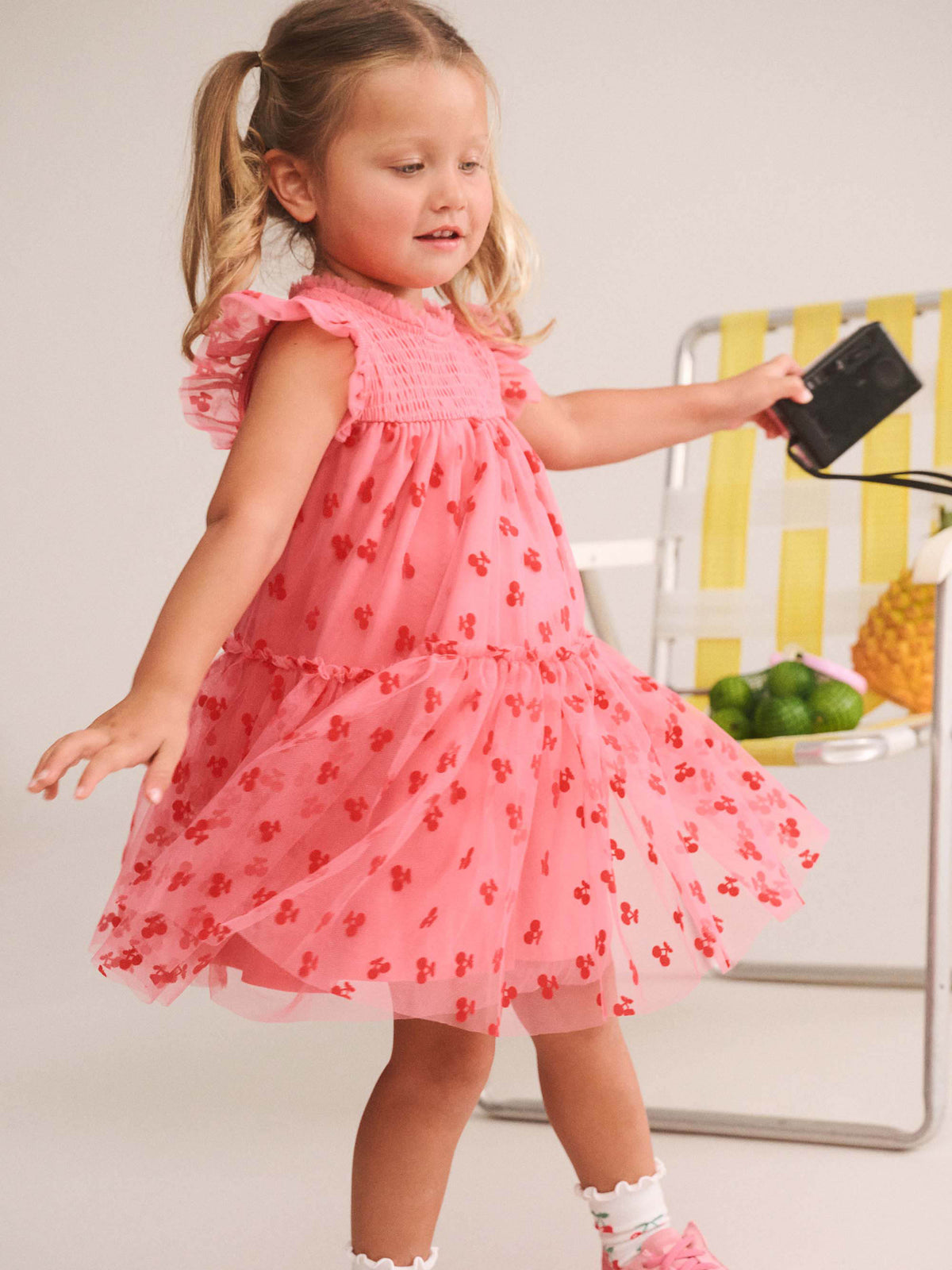 Huxbaby Tropical Glitter Fruit Tulle Dress