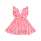 Huxbaby Cherry Bow Gingham Pinafore