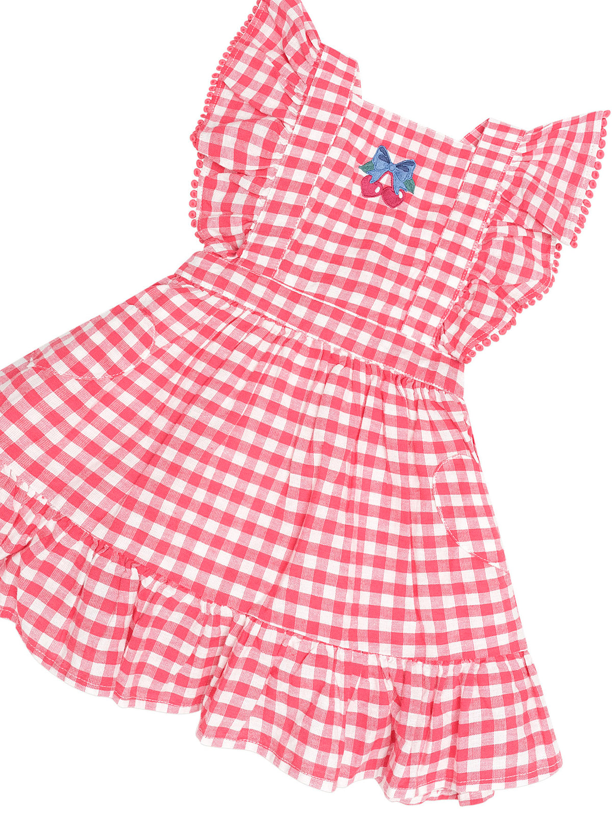 Huxbaby Cherry Bow Gingham Pinafore
