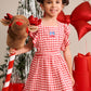 Huxbaby Cherry Bow Gingham Pinafore
