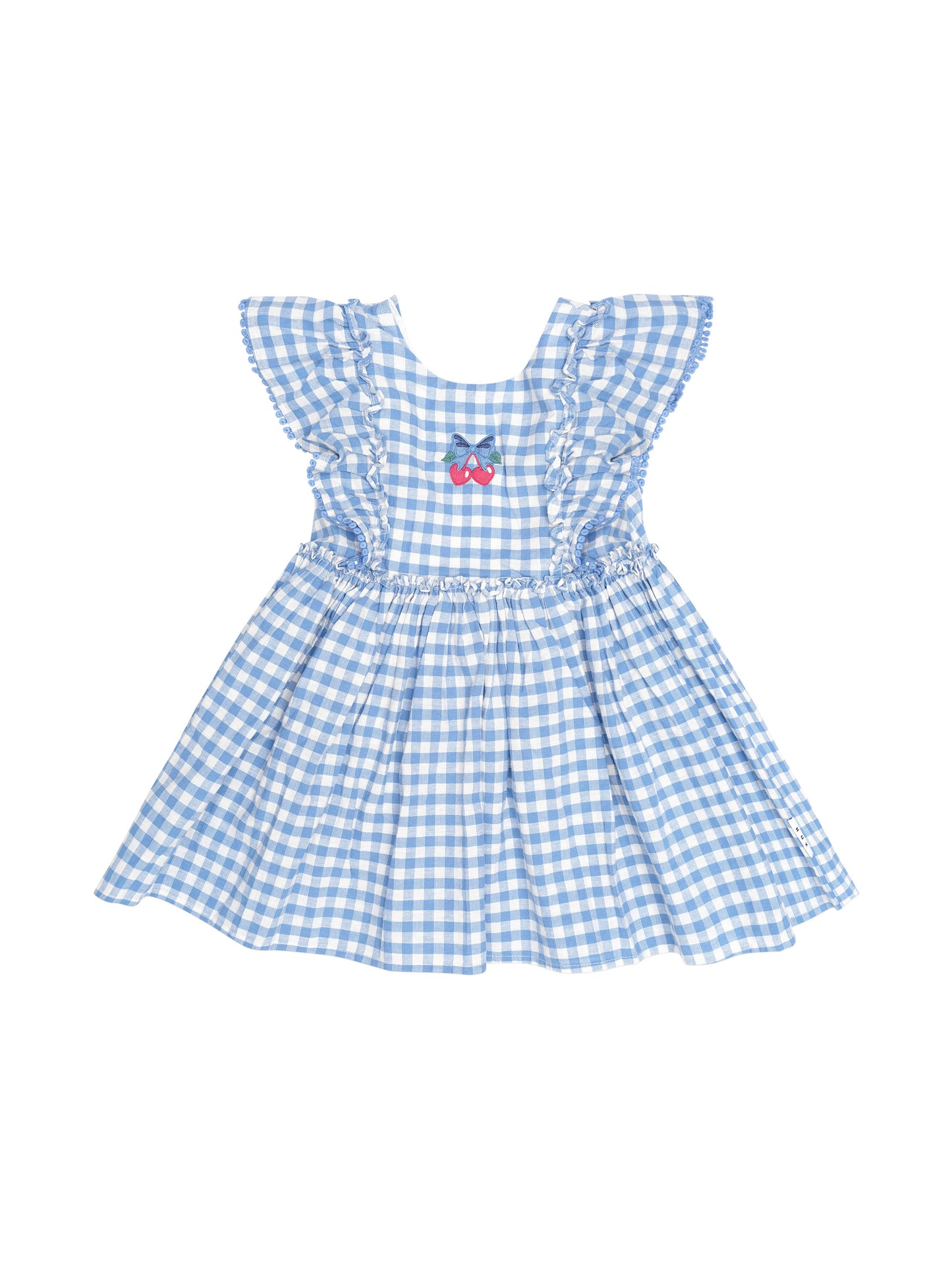 Huxbaby Dusty Blue Gingham Bow Dress
