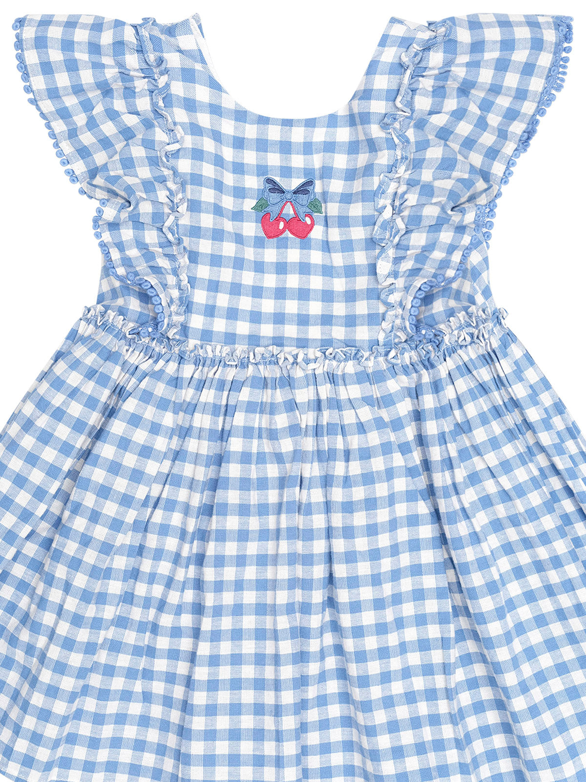 Huxbaby Dusty Blue Gingham Bow Dress