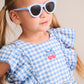 Huxbaby Dusty Blue Gingham Bow Dress