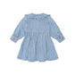 Huxbaby Vintage Bow Collar Denim Dress