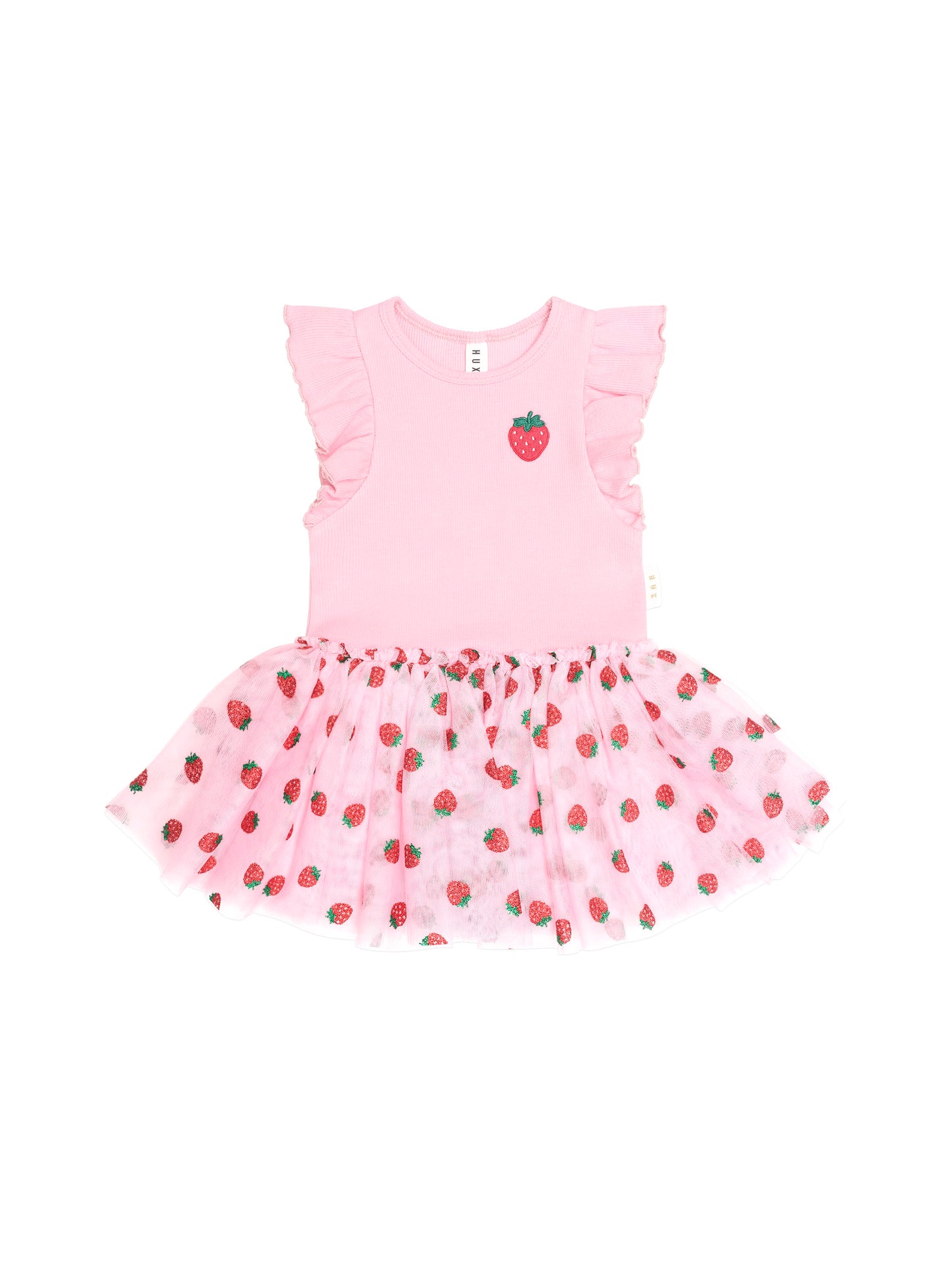 Huxbaby Strawberry Embroidery Tulle Dress