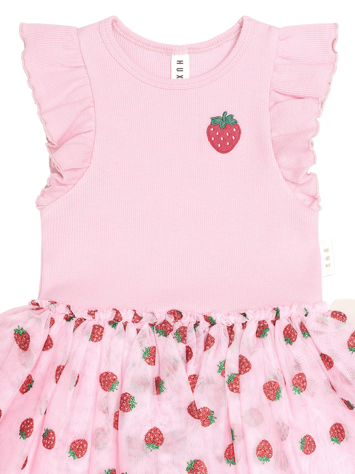Huxbaby Strawberry Embroidery Tulle Dress