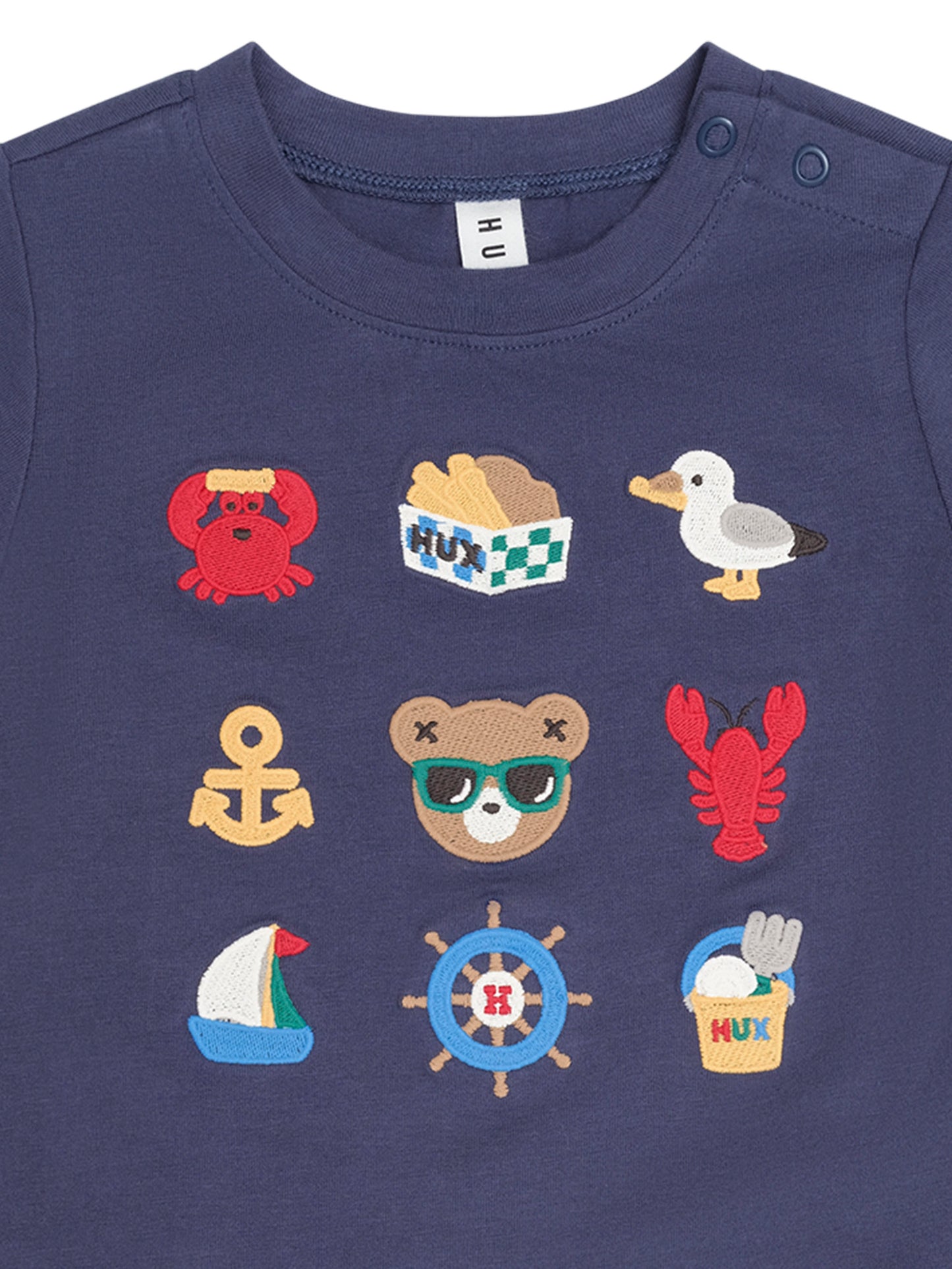 Huxbaby 9 Nautical Embroidery Tee Ink