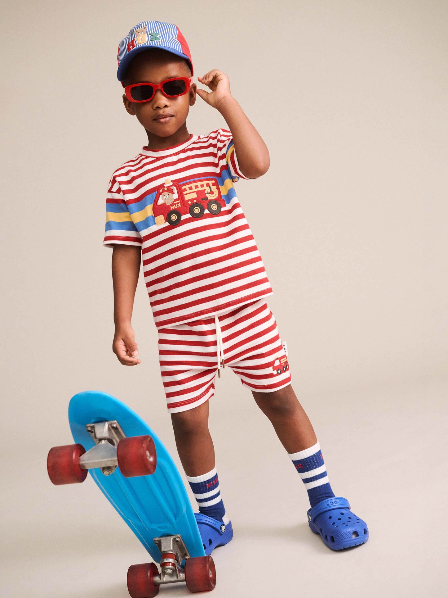 Huxbaby Fireman Hux Stripe Tee Racer Red