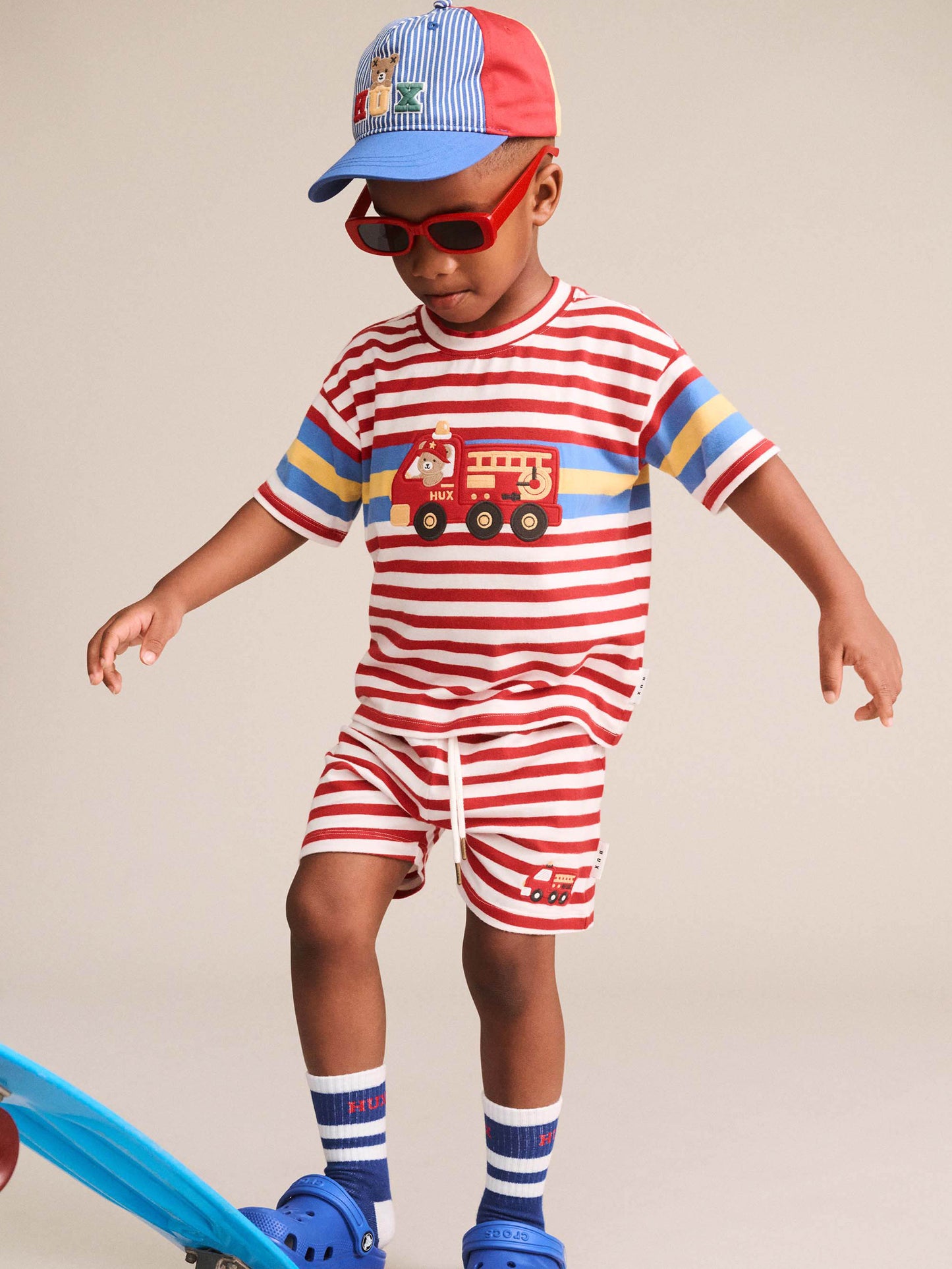 Huxbaby Fireman Hux Stripe Tee Racer Red