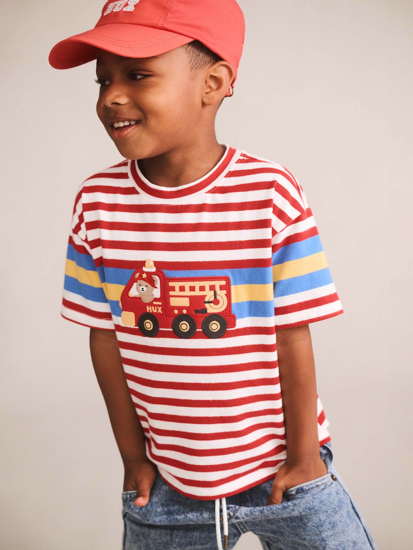 Huxbaby Fireman Hux Stripe Tee Racer Red