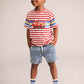 Huxbaby Fireman Hux Stripe Tee Racer Red
