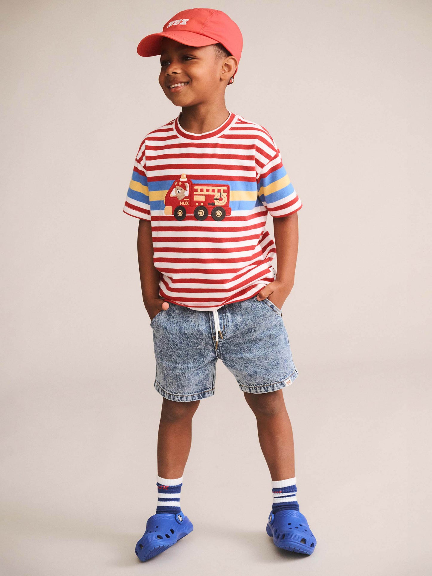 Huxbaby Fireman Hux Stripe Tee Racer Red