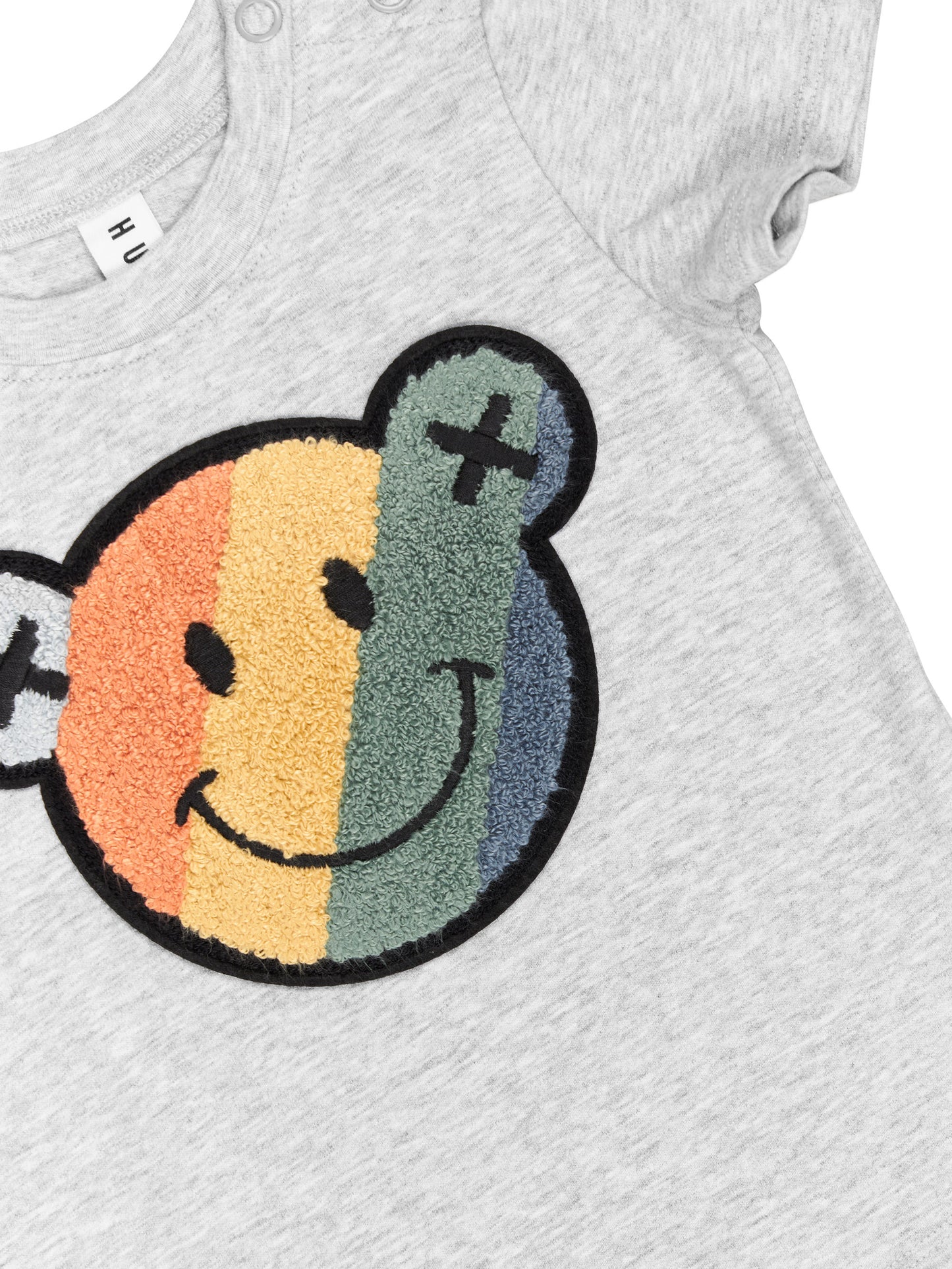 Huxbaby Smiley Rainbow T-Shirt Grey Marle