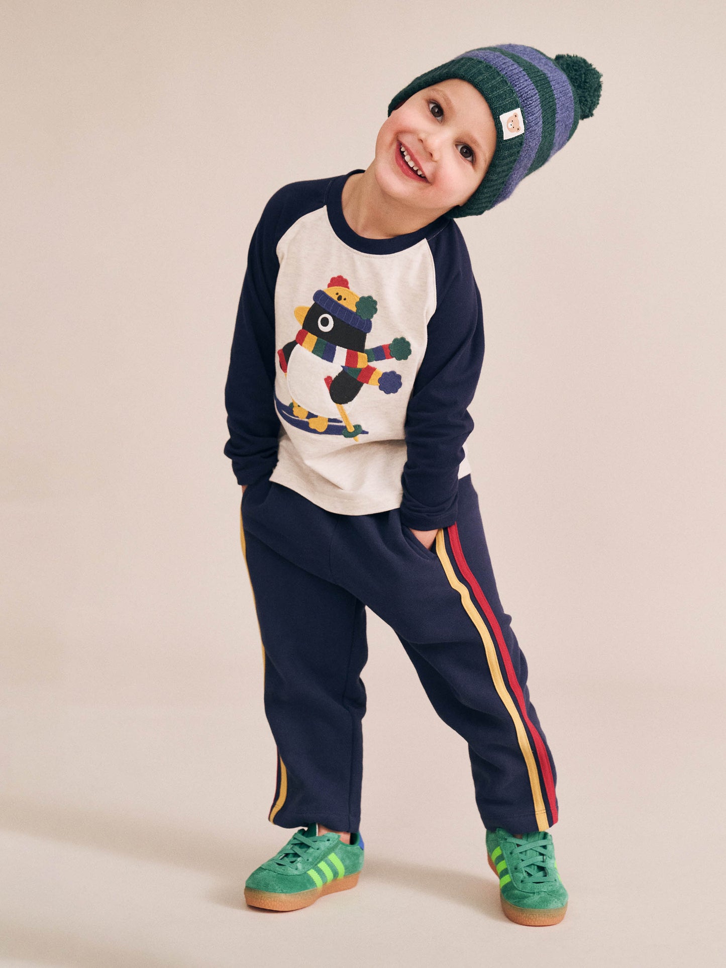 Huxbaby Racer Stripe Trackpant Navy