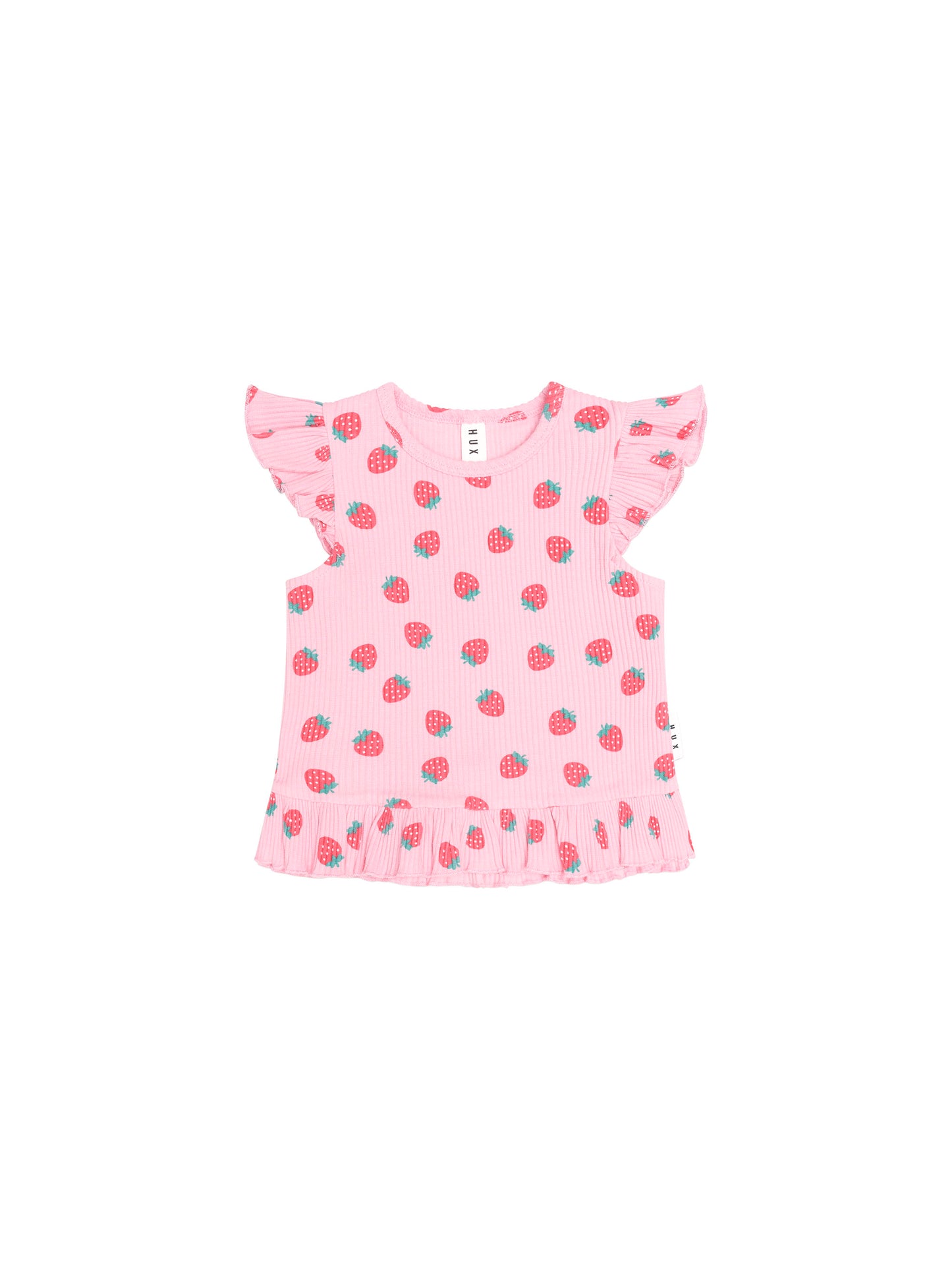 Huxbaby Strawberry Print Rin Peplum Tee