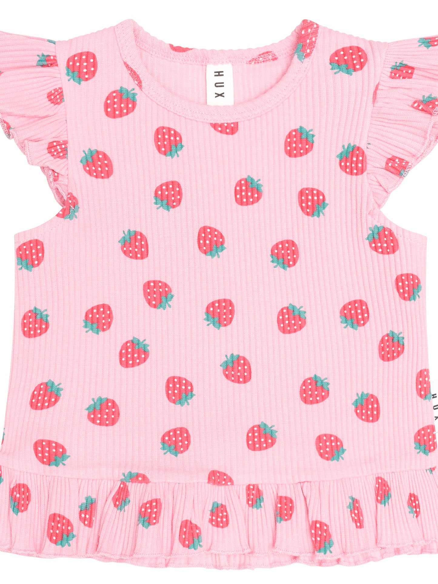 Huxbaby Strawberry Print Rin Peplum Tee