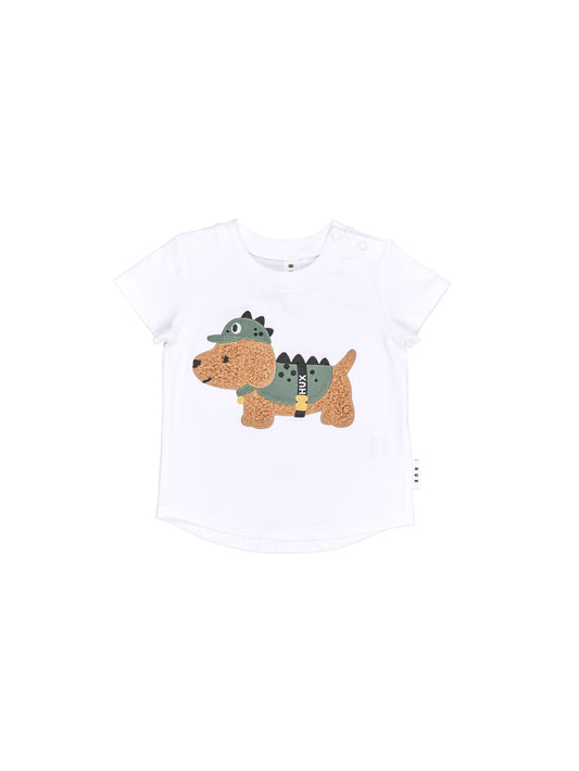 Huxbaby Dino Dog T-Shirt White *Pre-order*