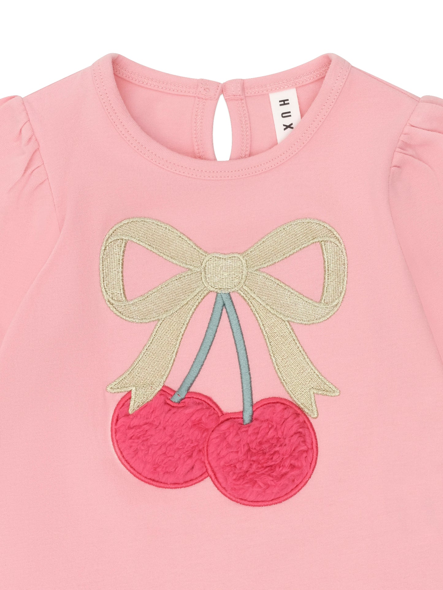 Huxbaby Cherry Bow Puff Sleeve Top