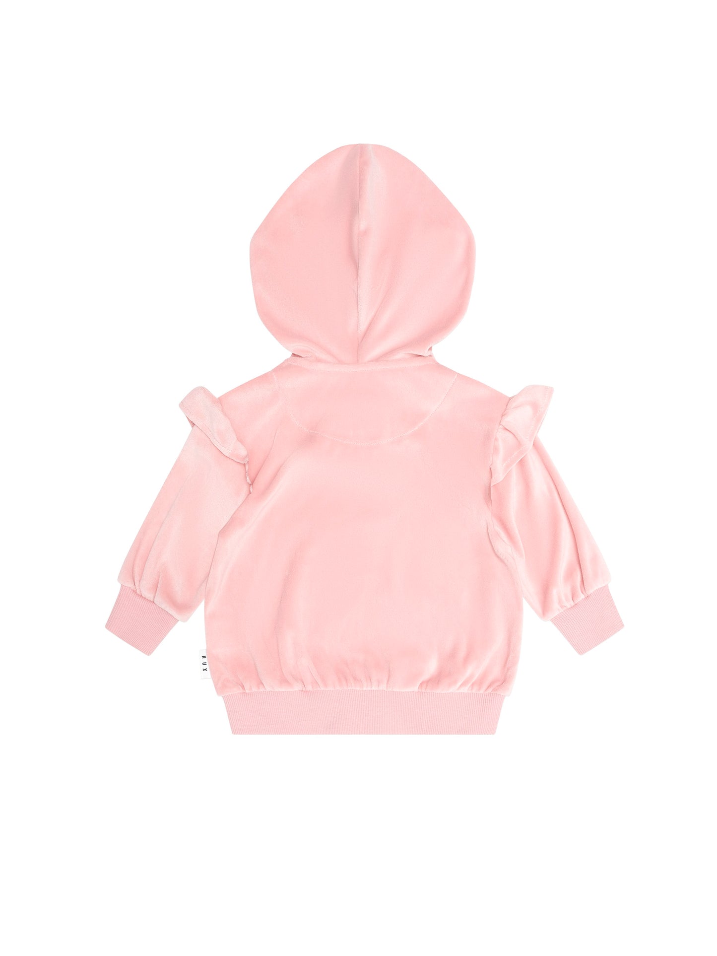 Huxbaby Cherry Embroidery Velour Zip Hoodie Vintage Pink