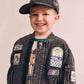 Huxbaby Black Knit Denim Patches Jacket