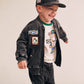 Huxbaby Black Knit Denim Patches Jacket
