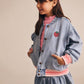 Huxbaby Dreamy Denim Strawberry Bomber