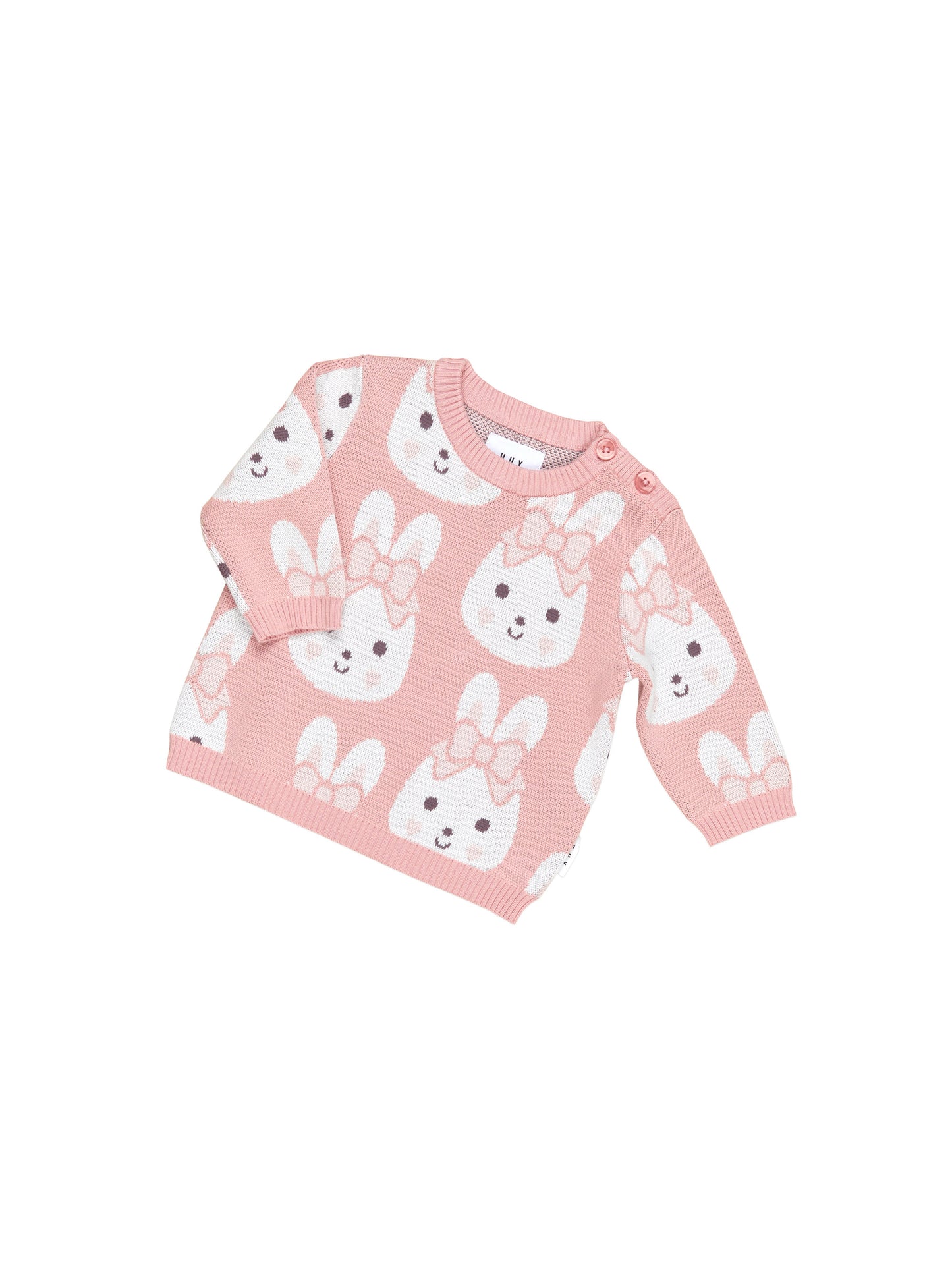Huxbaby Bunny Love Knit Jumper Dusty Pink