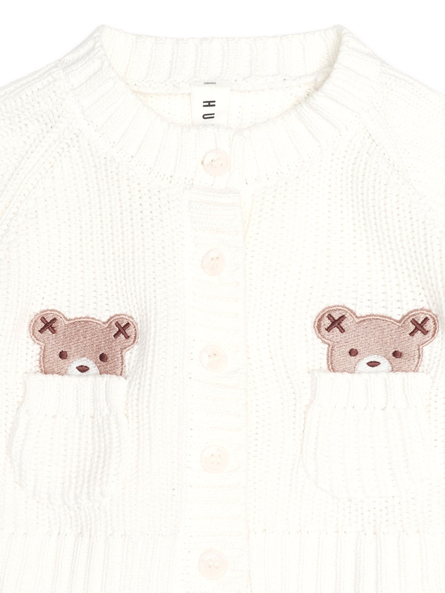 Huxbaby Peekaboo Hux Cardigan Almond Milk